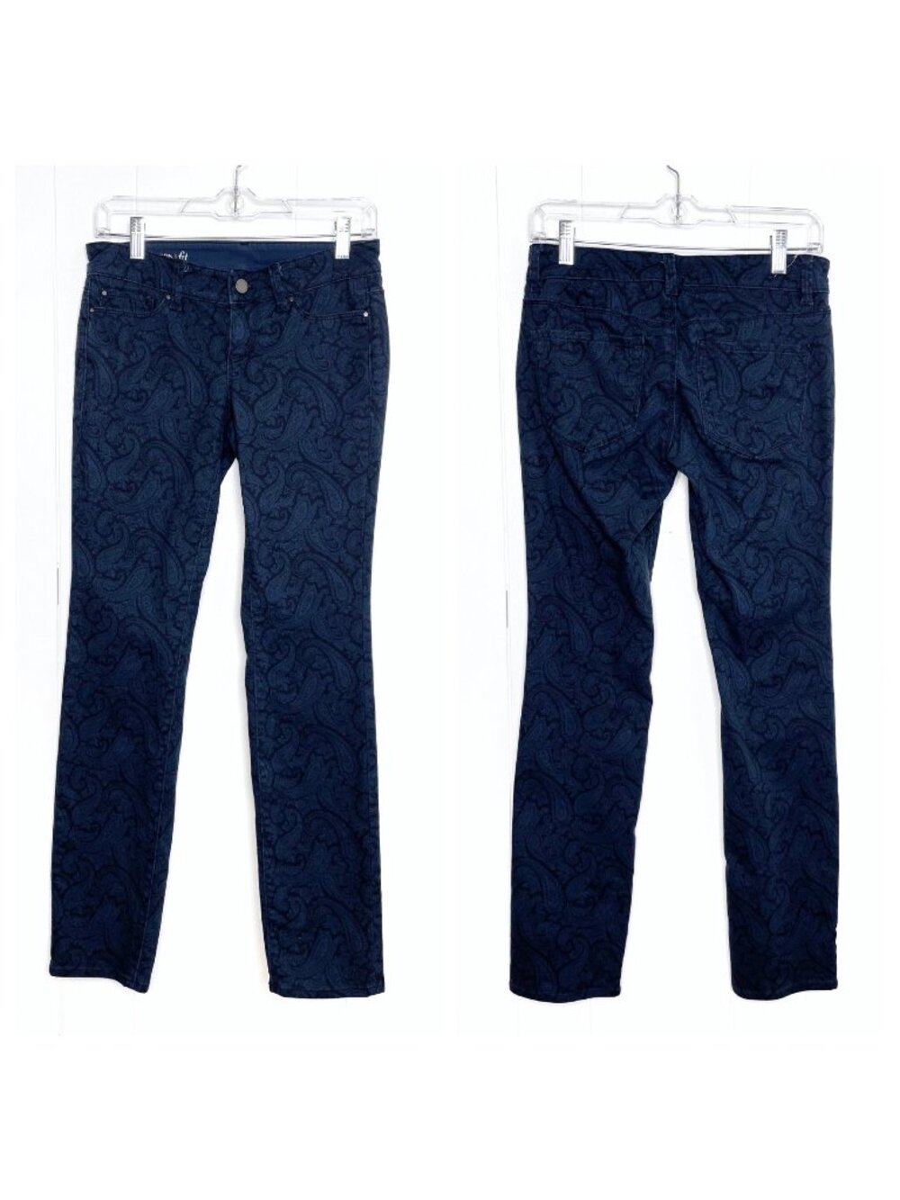Ann Taylor Navy Paisley Print Modern Fit Jeans Size 0